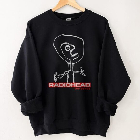 Gildan Tops - Retro 90s Radiohead The Bends Sweatshirt, Radiohead Band Unisex Tour Concert Tee